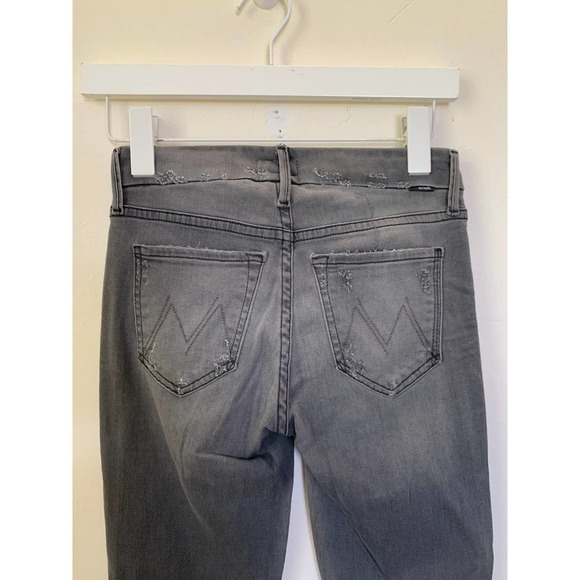 Mother The Looker Ankle Fray Gray Jeans Size 24 - Picture 8 of 14